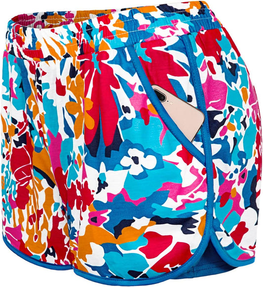 Blevonh Womens 2 In1 Running Athletic Workout Yoga Shorts with Pockets S-XXXL