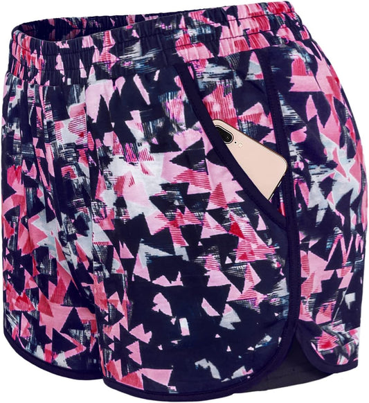 Blevonh Womens 2 In1 Running Athletic Workout Yoga Shorts with Pockets S-XXXL