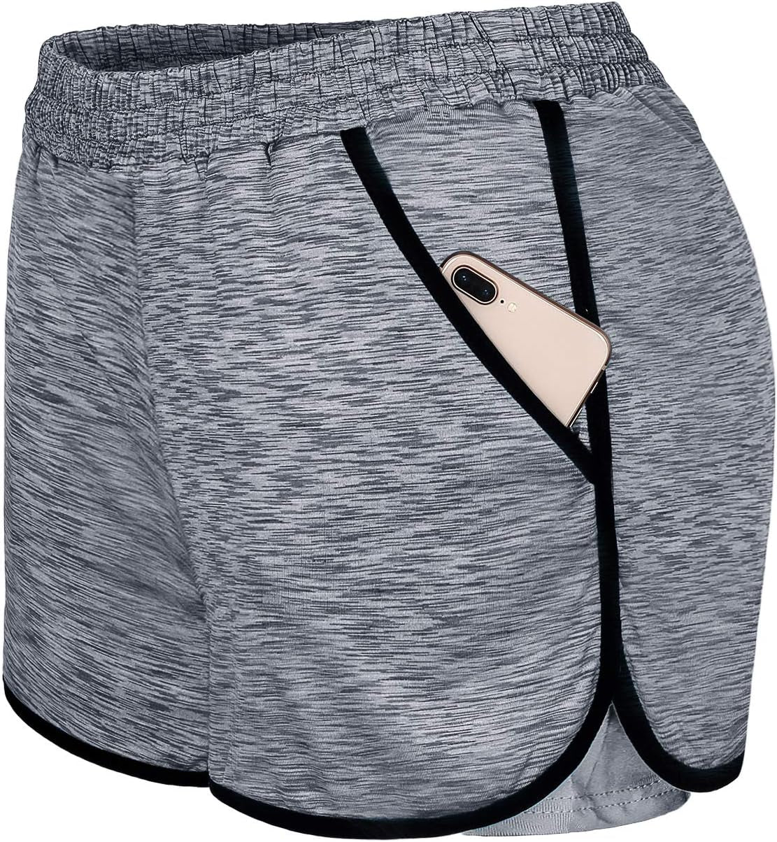 Blevonh Womens 2 In1 Running Athletic Workout Yoga Shorts with Pockets S-XXXL